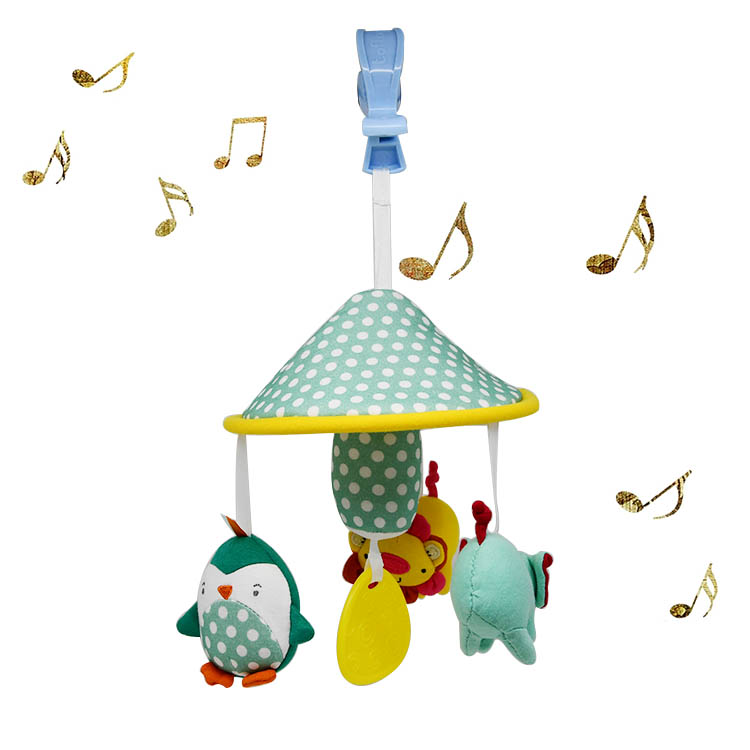 Cute animal Infant Musical Hanging Rattle Baby Crib Spin Bed Bell Toy